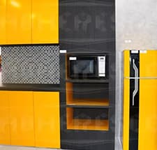 Envelopamento de Geladeira Com Adesivo Brilhante Amarelo RJ
