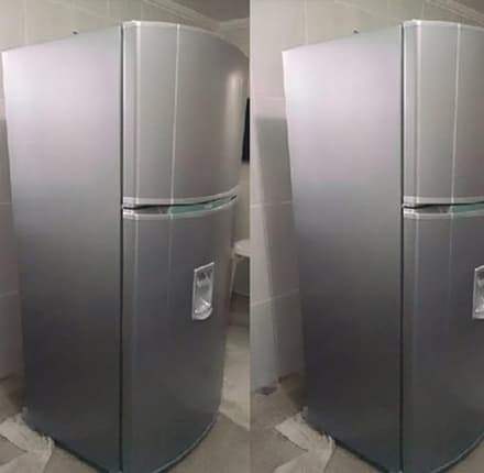 Envelopamento de Geladeira Com Adesivo Metalizado Inox