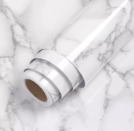 Envelopamento de Geladeira com Adesivo Mármore Branco